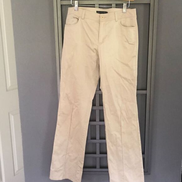 Lafayette 148 NY classy Beige boot cut trouser pants, size 4 - Picture 1 of 5